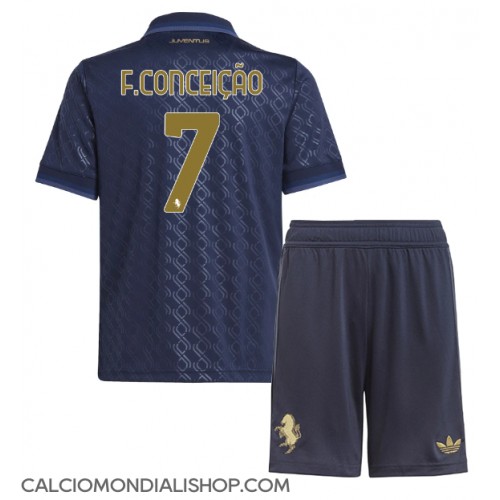 Maglie da calcio Juventus Francisco Conceicao #7 Terza Maglia Bambino 2024-25 Manica Corta (+ Pantaloni corti)